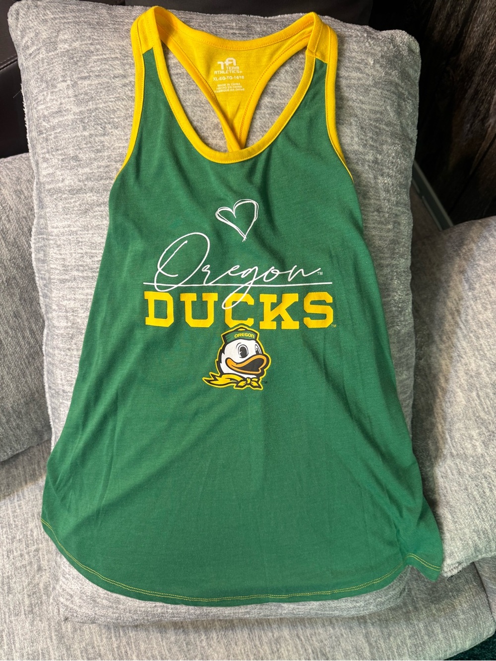💚💛 Oregon Ducks Tank Top – Youth XL 14/16 (Women’s XS/S)– Team Athletics